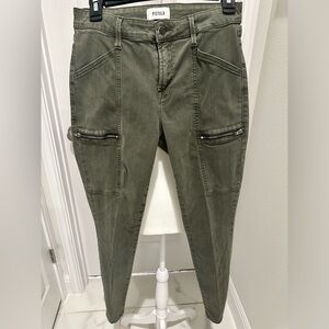 Pistols Army Green Skinny Cropped Pants.